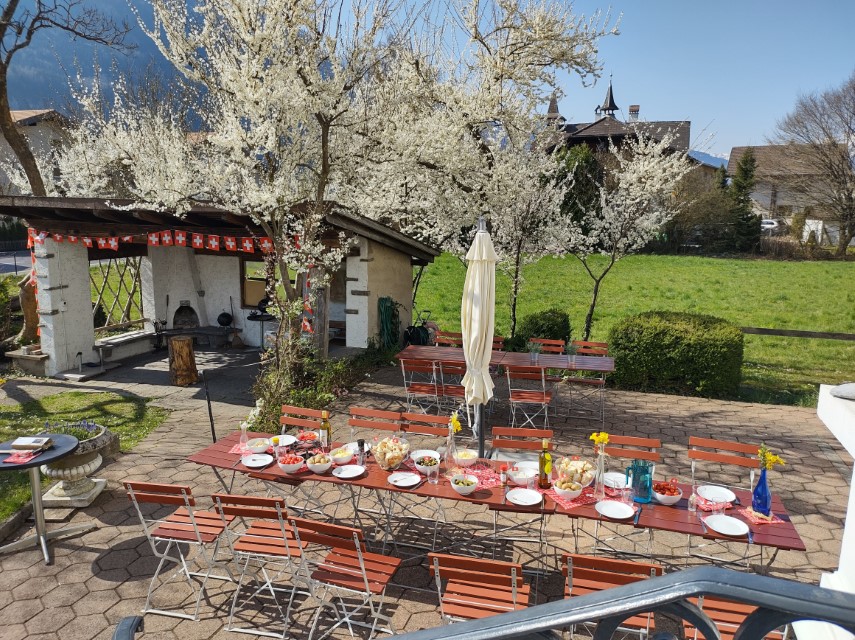 Traditional Swiss Cheese Fondue Villa Interlaken Fondue Villa & Garden